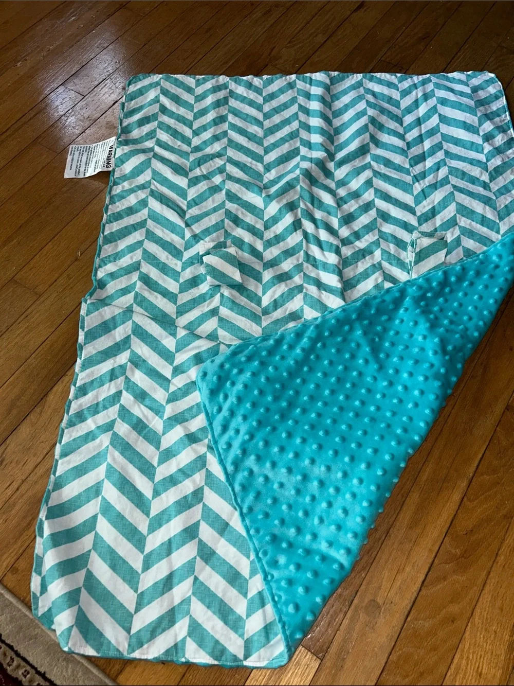 Turquoise Chevron Minky Baby Stroller or Car Seat 💺 Cover